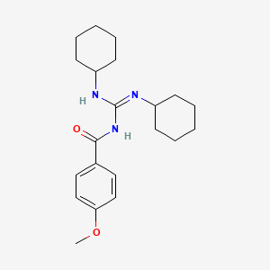 molecular formula C21H31N3O2 B14448901 N-(N,N'-dicyclohexylcarbamimidoyl)-4-methoxybenzamide CAS No. 74074-34-3