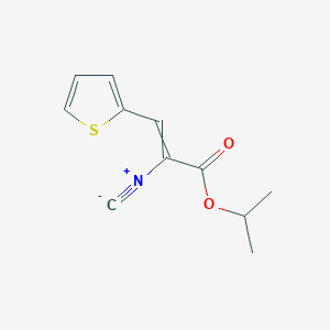 molecular formula C11H11NO2S B14448977 Propan-2-yl 2-isocyano-3-(thiophen-2-yl)prop-2-enoate CAS No. 76203-13-9
