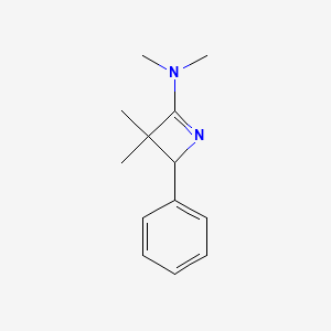 molecular formula C13H18N2 B14449002 N,N,3,3-Tetramethyl-4-phenyl-3,4-dihydroazet-2-amine CAS No. 74603-83-1