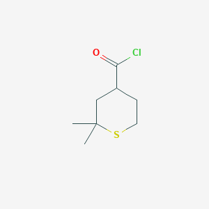 molecular formula C8H13ClOS B14449100 2,2-Dimethylthiane-4-carbonyl chloride CAS No. 74376-78-6