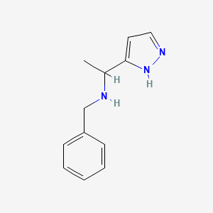 molecular formula C12H15N3 B1444915 N-Benzyl-1-(1H-pyrazol-3-yl)ethanamine CAS No. 1184116-56-0