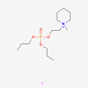 molecular formula C14H31INO4P B14449211 Piperidinium, 1-(2-hydroxyethyl)-1-methyl-, iodide, dipropylphosphate CAS No. 73771-91-2