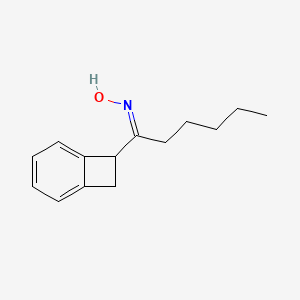 molecular formula C14H19NO B14449257 Bicyclo(4.2.0)octa-1,3,5-trien-7-yl pentyl ketone oxime CAS No. 73747-51-0