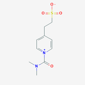 molecular formula C10H14N2O4S B144493 1-Dimethylcarbamoyl-4-(2-sulfonatoethyl)pyridinium CAS No. 136997-71-2