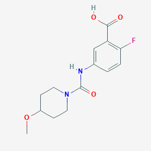 2-Fluoro-5-[(4-methoxypiperidine-1-carbonyl)amino]benzoic acid