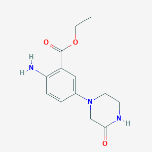 molecular formula C13H17N3O3 B1444939 Ethyl 2-amino-5-(3-oxopiperazin-1-yl)benzoate CAS No. 1308033-63-7