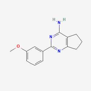 molecular formula C14H15N3O B1444956 2-(3-methoxyphenyl)-6,7-dihydro-5H-cyclopenta[d]pyrimidin-4-amine CAS No. 1275675-85-8