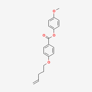 molecular formula C19H20O4 B14449579 Benzoic acid, 4-(4-pentenyloxy)-, 4-methoxyphenyl ester CAS No. 76487-57-5