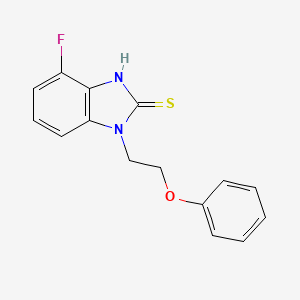 molecular formula C15H13FN2OS B1444958 4-fluoro-1-(2-phenoxyethyl)-1H-1,3-benzodiazole-2-thiol CAS No. 1304465-04-0
