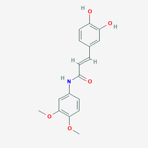 molecular formula C17H17NO5 B144496 (E)-3-(3,4-Dihydroxyphenyl)-N-(3,4-dimethoxyphenyl)prop-2-enamide CAS No. 136944-22-4