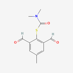 molecular formula C12H13NO3S B14449649 S-(2,6-Diformyl-4-methylphenyl) dimethylcarbamothioate CAS No. 73729-07-4
