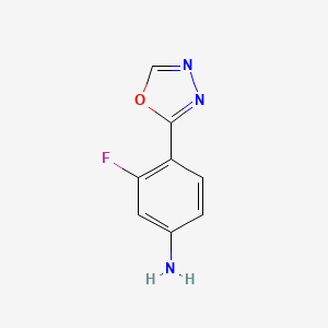 molecular formula C8H6FN3O B1444972 3-Fluoro-4-(1,3,4-oxadiazol-2-yl)aniline CAS No. 1249768-66-8