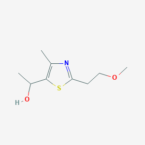 molecular formula C9H15NO2S B1444978 1-[2-(2-Methoxyethyl)-4-methyl-1,3-thiazol-5-yl]ethan-1-ol CAS No. 1249362-84-2