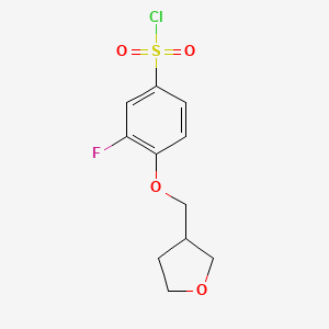 3-Fluoro-4-(oxolan-3-ylmethoxy)benzene-1-sulfonyl chloride