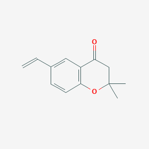 molecular formula C13H14O2 B14449818 2,2-Dimethyl-6-vinylchroman-4-one CAS No. 79694-76-1