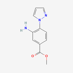 molecular formula C11H11N3O2 B1444990 Methyl 3-amino-4-(1H-pyrazol-1-yl)benzoate CAS No. 1227955-04-5