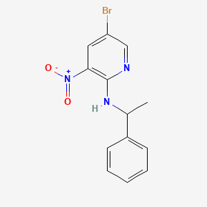 molecular formula C13H12BrN3O2 B1444995 5-bromo-3-nitro-N-(1-phenylethyl)pyridin-2-amine CAS No. 1307996-20-8