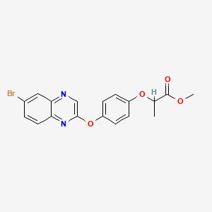 molecular formula C18H15BrN2O4 B14449972 Methyl 2-(4-((6-bromo-2-quinoxalinyl)oxy)phenoxy)propanoate CAS No. 76578-33-1