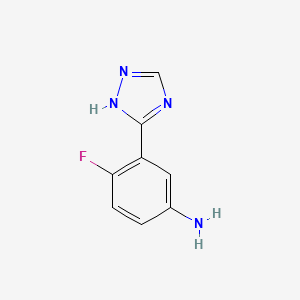 molecular formula C8H7FN4 B1445001 4-fluoro-3-(1H-1,2,4-triazol-3-yl)aniline CAS No. 1250515-32-2