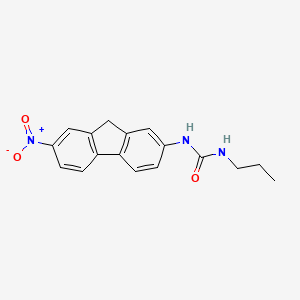 molecular formula C17H17N3O3 B14450010 Urea, 1-(7-nitrofluoren-2-yl)-3-propyl- CAS No. 73840-11-6