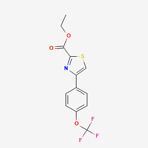 molecular formula C13H10F3NO3S B1445004 Ethyl 4-(4-(trifluoromethoxy)phenyl)thiazole-2-carboxylate CAS No. 886366-51-4