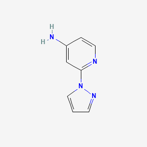 molecular formula C8H8N4 B1445008 2-(1H-pyrazol-1-yl)pyridin-4-amine CAS No. 1250667-45-8