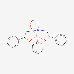 molecular formula C24H25NO3Si B14450143 1,3,7-Triphenyl-2,8,9-trioxa-5-aza-1-silabicyclo[3.3.3]undecane CAS No. 76666-22-3