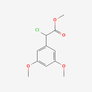 molecular formula C11H13ClO4 B1445021 Methyl 2-chloro-2-(3,5-dimethoxyphenyl)acetate CAS No. 1247455-96-4