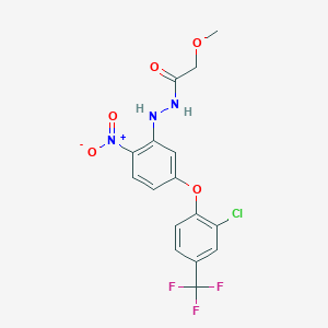 molecular formula C16H13ClF3N3O5 B14450280 Acetic acid, methoxy-, 2-(5-(2-chloro-4-(trifluoromethyl)phenoxy)-2-nitrophenyl)hydrazide CAS No. 75150-61-7