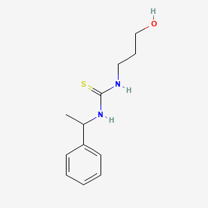 molecular formula C12H18N2OS B14450285 N-(3-Hydroxypropyl)-N'-(1-phenylethyl)thiourea CAS No. 74548-49-5