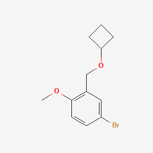 molecular formula C12H15BrO2 B1445034 4-Bromo-2-(cyclobutoxymethyl)-1-methoxybenzene CAS No. 1247240-37-4