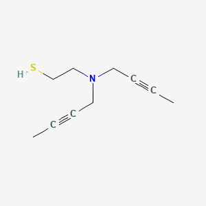 molecular formula C10H15NS B14450357 Ethanethiol, 2-(di(2-butynyl)amino)- CAS No. 75606-38-1