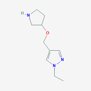 molecular formula C10H17N3O B1445037 1-ethyl-4-[(pyrrolidin-3-yloxy)methyl]-1H-pyrazole CAS No. 1250411-64-3