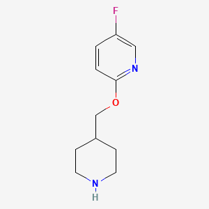 molecular formula C11H15FN2O B1445040 5-Fluoro-2-(piperidin-4-ylmethoxy)pyridine CAS No. 1248781-04-5