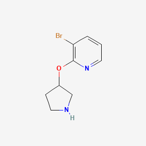 molecular formula C9H11BrN2O B1445041 3-溴-2-(吡咯烷-3-氧基)吡啶 CAS No. 1249952-04-2