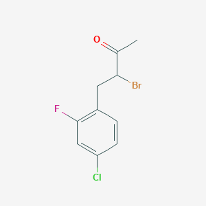 molecular formula C10H9BrClFO B1445042 3-Bromo-4-(4-chloro-2-fluorophenyl)butan-2-one CAS No. 1250030-38-6
