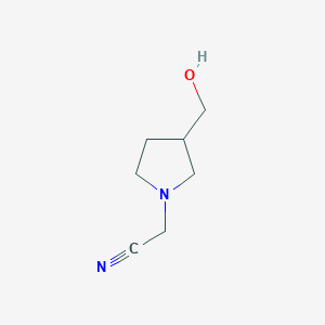 molecular formula C7H12N2O B1445050 2-[3-(Hydroxymethyl)pyrrolidin-1-yl]acetonitrile CAS No. 17604-26-1