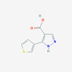 molecular formula C8H6N2O2S B1445057 3-(thiophen-3-yl)-1H-pyrazole-4-carboxylic acid CAS No. 1249642-34-9
