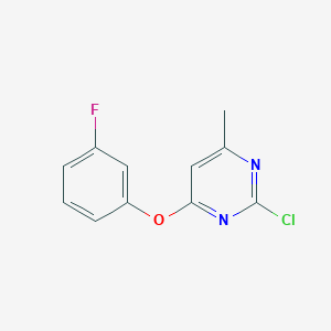 molecular formula C11H8ClFN2O B1445064 2-Chloro-4-(3-fluorophenoxy)-6-methylpyrimidine CAS No. 1247753-40-7