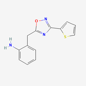 molecular formula C13H11N3OS B1445067 2-((3-(Thiophen-2-yl)-1,2,4-oxadiazol-5-yl)methyl)aniline CAS No. 1469080-63-4
