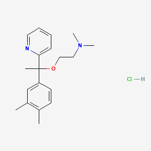 molecular formula C19H27ClN2O B14450702 Pyridine, 2-(alpha-(2-(dimethylamino)ethoxy)-alpha,3,4-trimethylbenzyl)-, hydrochloride CAS No. 74037-47-1