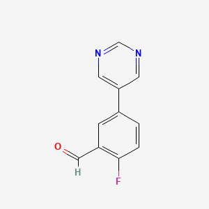 2-Fluoro-5-(pyrimidin-5-yl)benzaldehyde