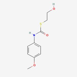 molecular formula C10H13NO3S B14450732 S-(2-hydroxyethyl) N-(4-methoxyphenyl)carbamothioate CAS No. 73623-21-9