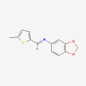 molecular formula C13H11NO2S B14450749 N-((5-Methyl-2-thienyl)methylene)-1,3-benzodioxol-5-amine CAS No. 77822-83-4