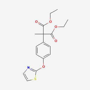 molecular formula C17H19NO5S B14450808 Diethyl methyl{4-[(1,3-thiazol-2-yl)oxy]phenyl}propanedioate CAS No. 76510-83-3