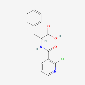 molecular formula C15H13ClN2O3 B14450870 Alanine, N-(2-chloronicotinoyl)-3-phenyl- CAS No. 76980-23-9