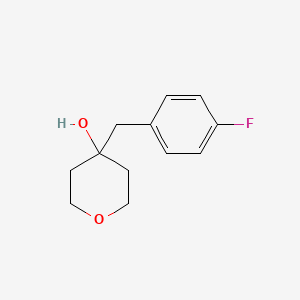 molecular formula C12H15FO2 B1445089 4-[(4-Fluorophenyl)methyl]oxan-4-ol CAS No. 1524731-69-8