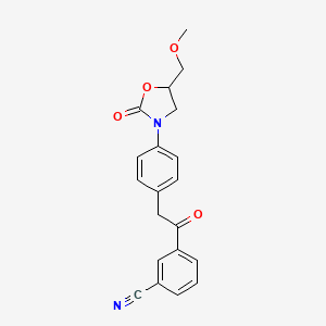 molecular formula C20H18N2O4 B14450934 3-((4-(5-(Methoxymethyl)-2-oxo-3-oxazolidinyl)phenyl)acetyl)benzonitrile CAS No. 79039-00-2