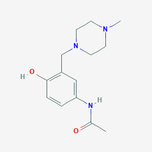 molecular formula C14H21N3O2 B14451025 N-{4-Hydroxy-3-[(4-methylpiperazin-1-yl)methyl]phenyl}acetamide CAS No. 77726-01-3