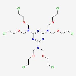 molecular formula C21H36Cl6N6O6 B14451070 s-Triazine-1,3,5-triamine, hexakis(2-choroethoxymethyl)- CAS No. 73941-10-3